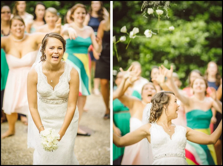 This was an epic moment! Sarah decided to throw a bouquet of roses that would break apart when tossed! This was such a great idea and made for gorgeous photos!