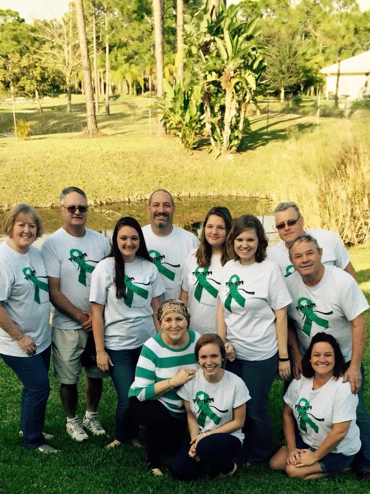 SOME OF MOM'S SUPPORT TEAM...AKA "TEAM NANA" - FAMILY & FRIENDS...EACH WERE A VITAL PART OF THE JOURNEY! IN CASE YOU WEREN'T SURE, "NANA" IS IN THE STRIPED SHIRT.❤