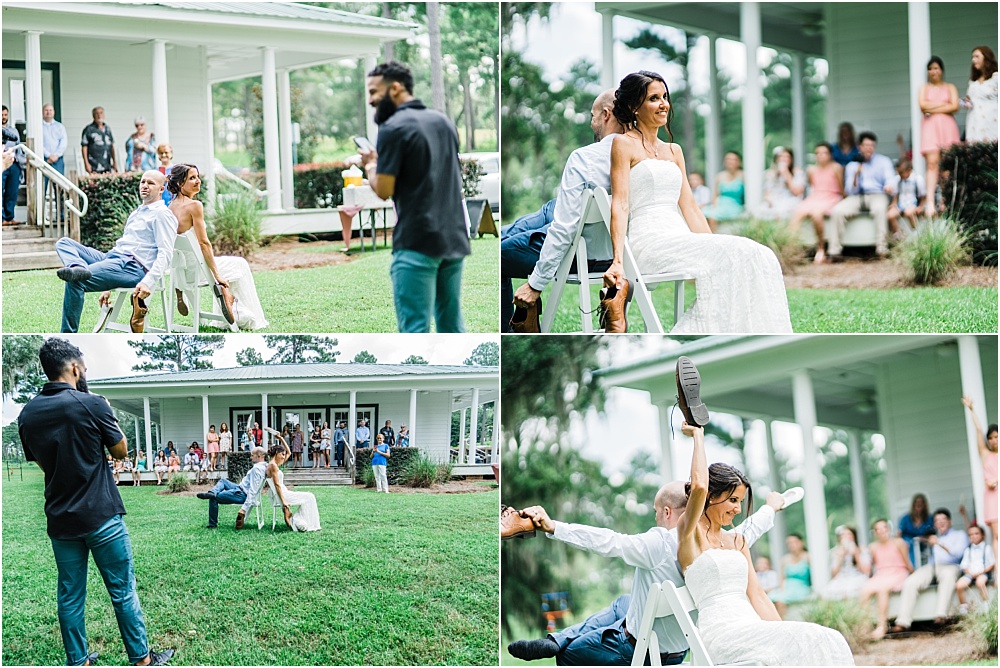 The Shoe Game!!! It definitely had us cracking up! Apparently if you’re the bride and groom, you can play the game any way you want to…including holding up both shoes for the answers at times. LOL