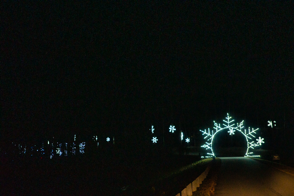 There are so many different sections of the lights (Scenes, they call them), but one of my absolute favorite is Snowflake Valley! The way the lights fall down around you feels so magical. There really aren’t words to describe it! You have to see it for yourself. Then there’s the enchanted Rainbow Forest, Firefly Cove (with huge lit-up butterflies), Christmas Tree Lane, March of the Toy Soldiers, and more.