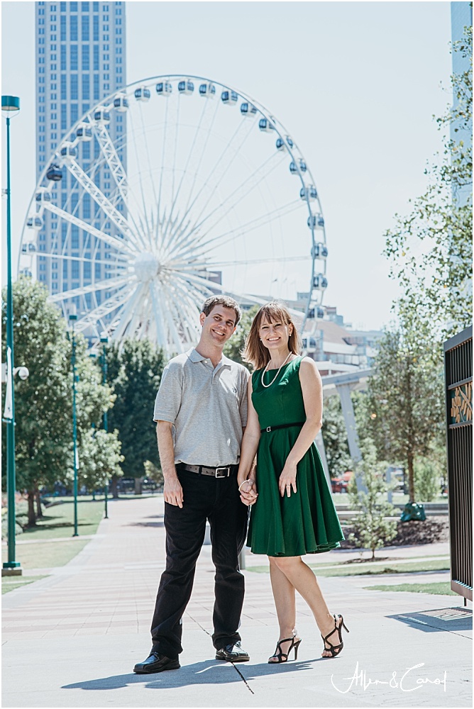 Ferris Wheel Engagement Photos Downtown Atlanta