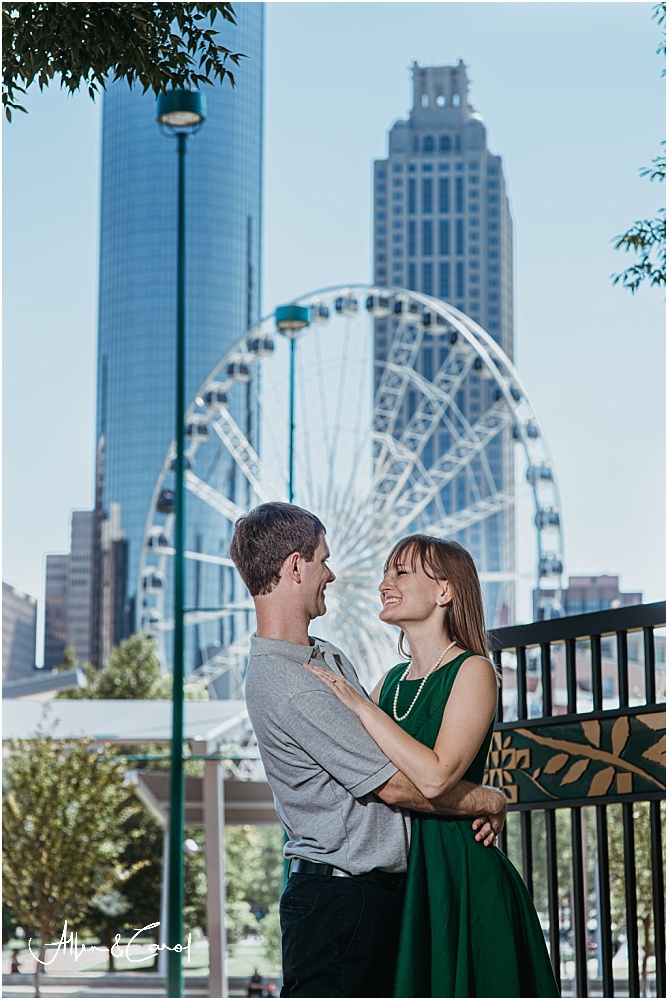 Engagement Photos at Ferris Wheel Centennial Park