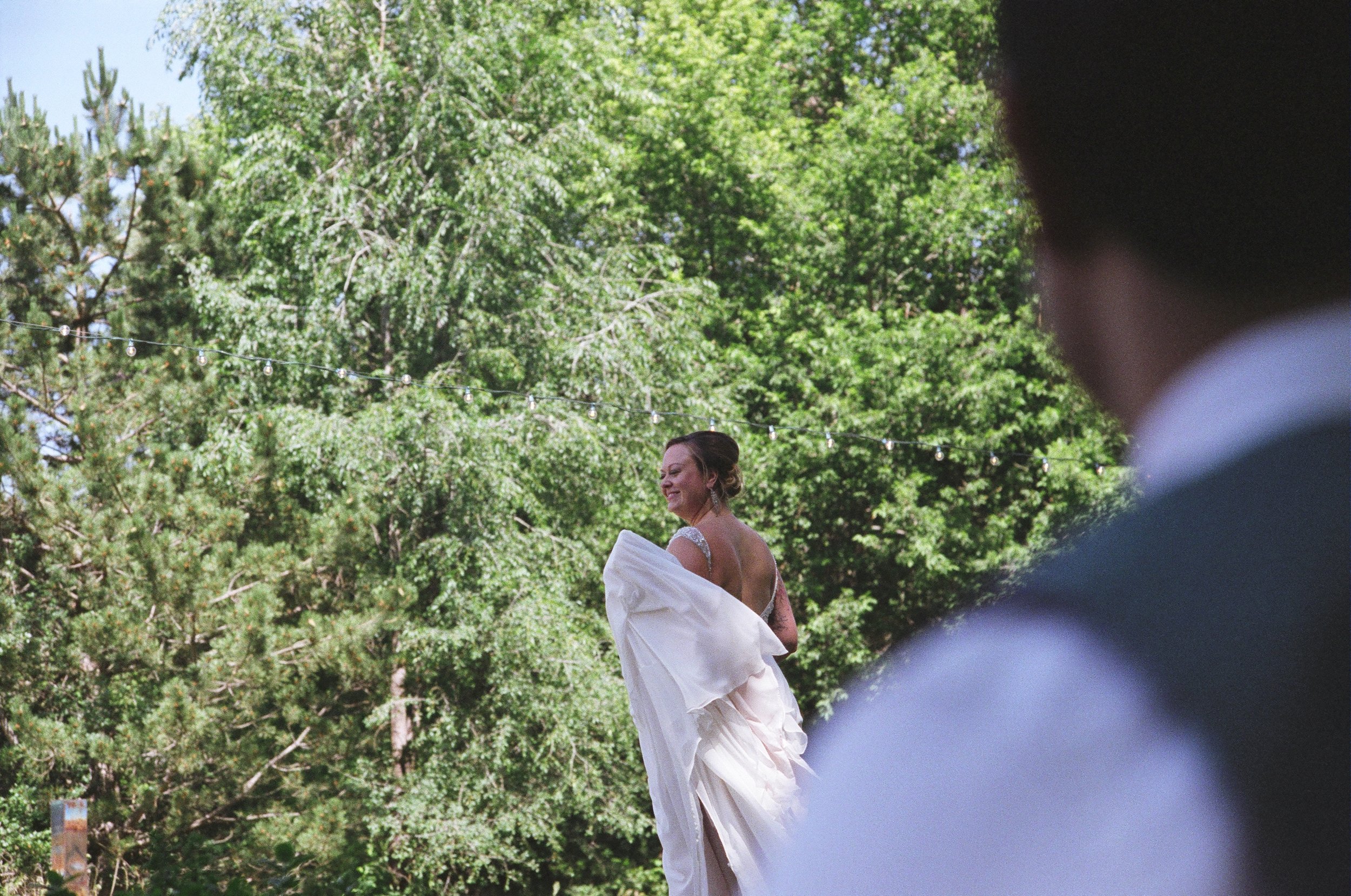 Bride And Groom During First Look