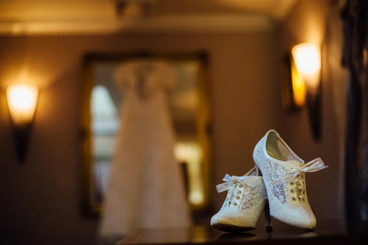 Helen and Simon's November wedding at Hazlewood Castle, York — photo 5 of 67