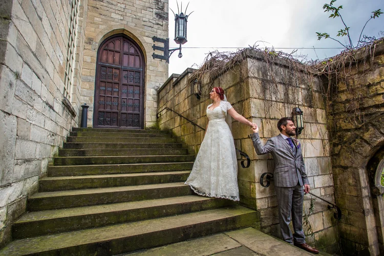 Helen and Simon's November wedding at Hazlewood Castle, York — photo 17 of 67