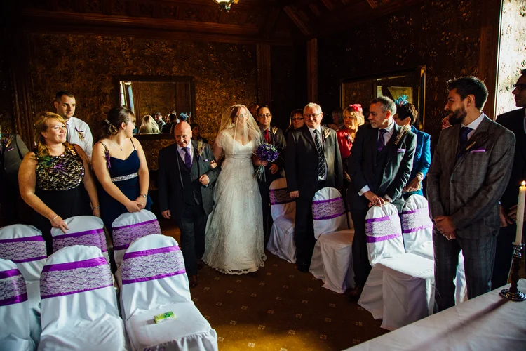 Helen and Simon's November wedding at Hazlewood Castle, York — photo 26 of 67
