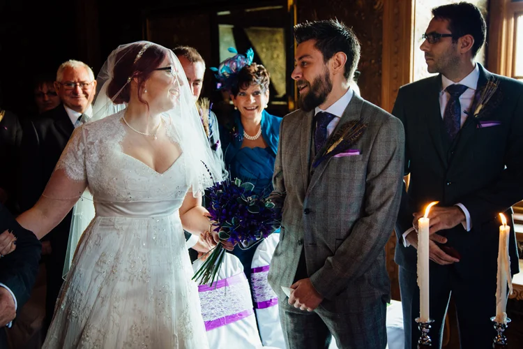 Helen and Simon's November wedding at Hazlewood Castle, York — photo 27 of 67
