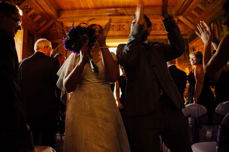 Helen and Simon's November wedding at Hazlewood Castle, York — photo 30 of 67