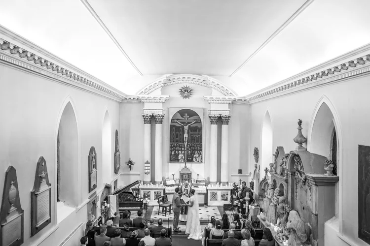 Helen and Simon's November wedding at Hazlewood Castle, York — photo 59 of 67