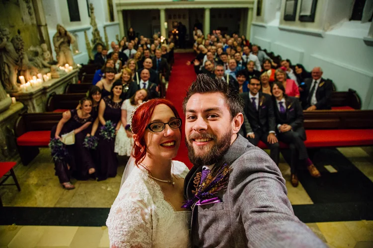 Helen and Simon's November wedding at Hazlewood Castle, York — photo 61 of 67