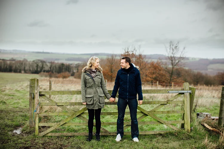 Kim and Matt's engagement shoot at Keppel's Column, Scholes — photo 2 of 16