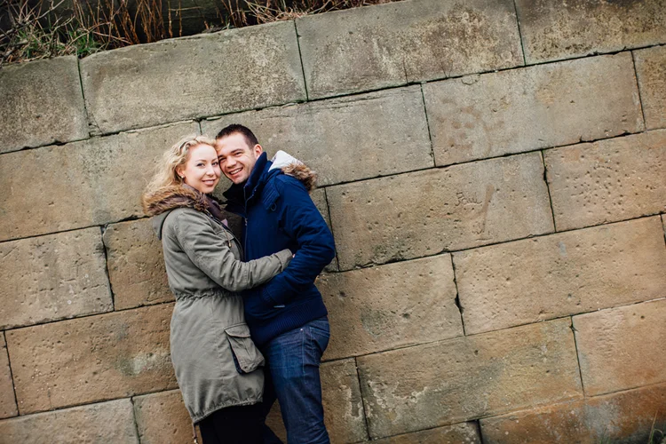 Kim and Matt's engagement shoot at Keppel's Column, Scholes — photo 1 of 16