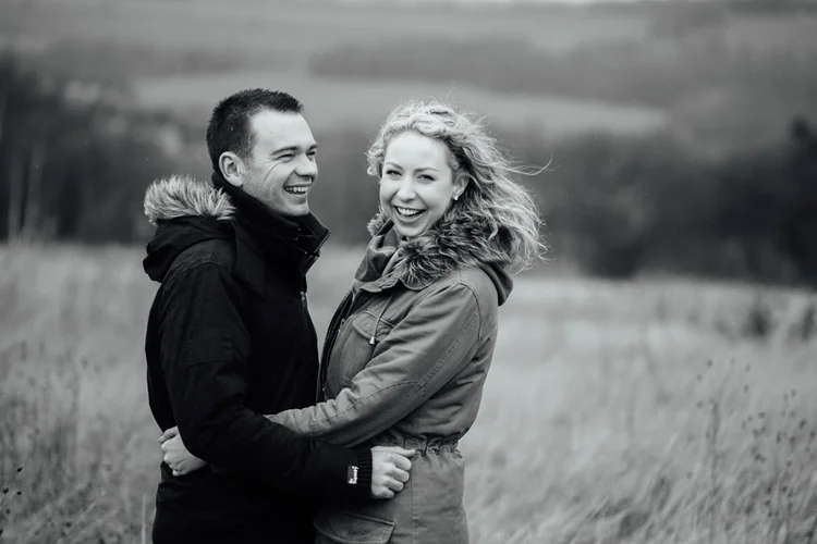 Kim and Matt's engagement shoot at Keppel's Column, Scholes — photo 8 of 16