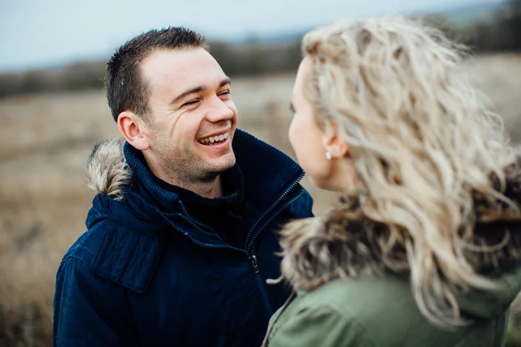 Kim and Matt's engagement shoot at Keppel's Column, Scholes — photo 9 of 16
