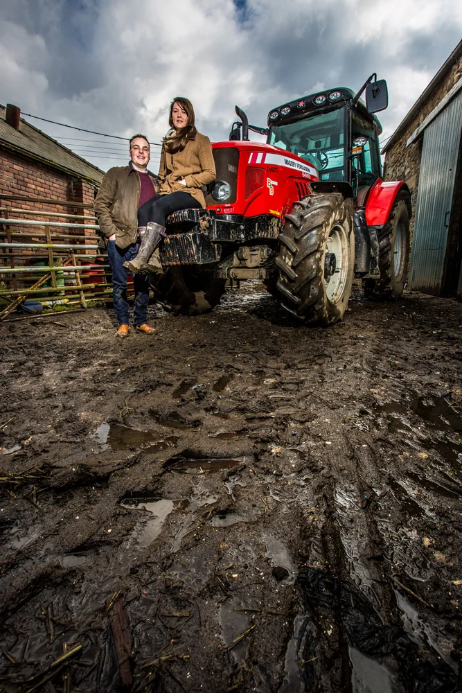 Carys and Nick's farmyard engagement shoot in Rotherham — photo 8 of 28