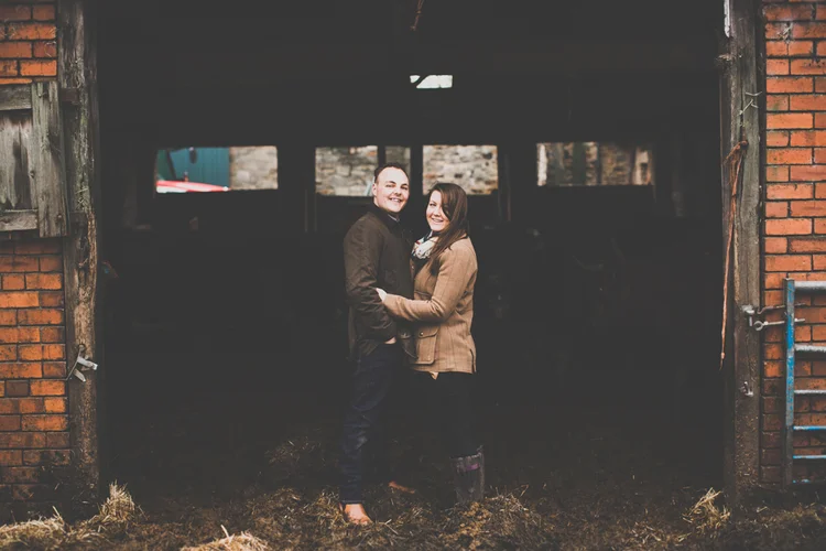Carys and Nick's farmyard engagement shoot in Rotherham — photo 12 of 28