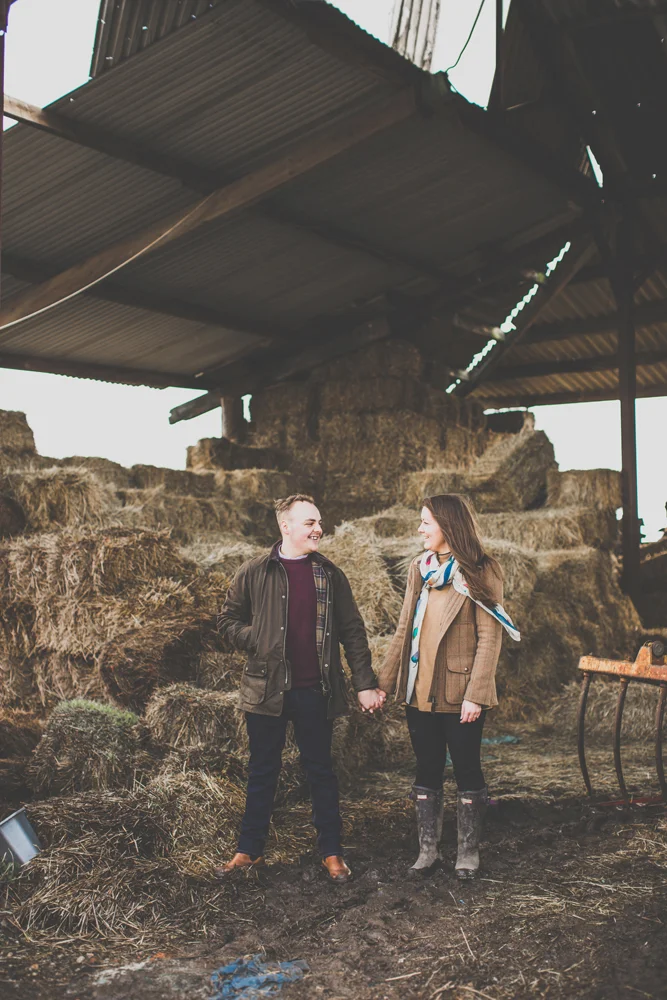 Carys and Nick's farmyard engagement shoot in Rotherham — photo 2 of 28