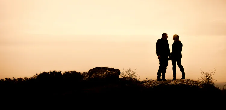 Liz and Mark's engagement shoot at Brimham Rocks, North Yorkshire — photo 6 of 11