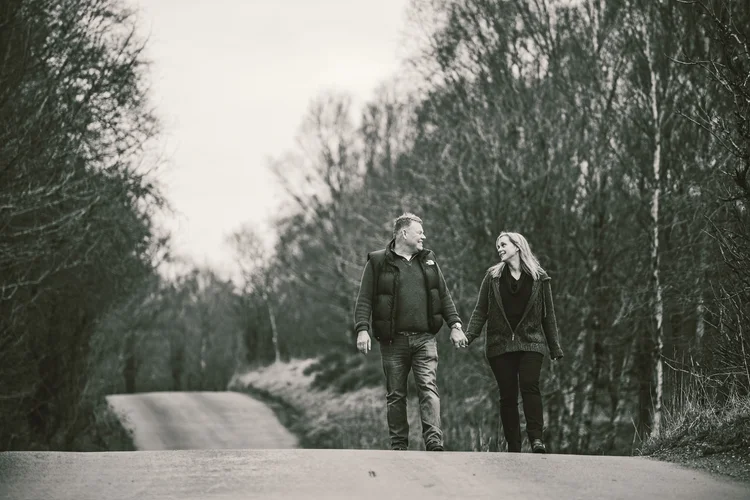 Liz and Mark's engagement shoot at Brimham Rocks, North Yorkshire — photo 9 of 11