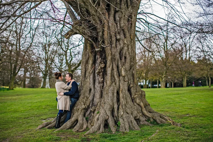 Jennie and Lewis's pre-wedding shoot at Yorkshire Sculpture Park — photo 2 of 31