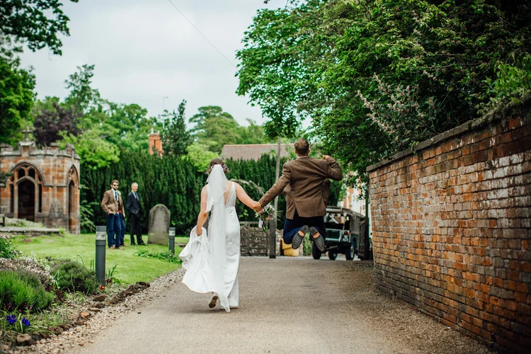 Carys and Nick's wedding at Berkswell Church and a family marquee — photo 45 of 92