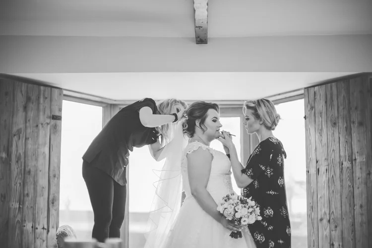 Erin and Jason's foggy winter wedding at Whitley Hall, Sheffield — photo 8 of 57