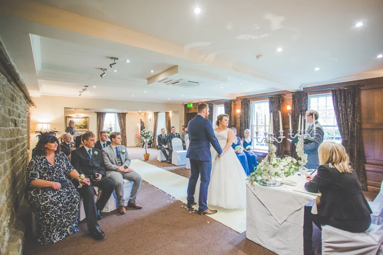 Erin and Jason's foggy winter wedding at Whitley Hall, Sheffield — photo 29 of 57