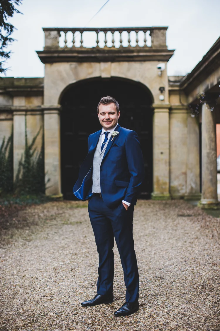 Lisa and Mike's winter wedding at Prestwold Hall, Leicestershire — photo 12 of 89