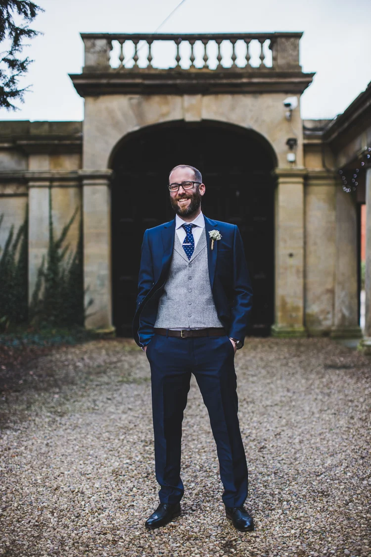 Lisa and Mike's winter wedding at Prestwold Hall, Leicestershire — photo 14 of 89