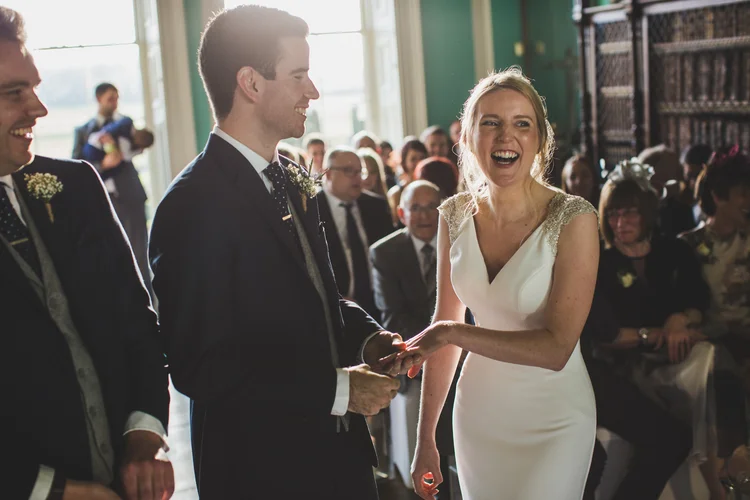 Lisa and Mike's winter wedding at Prestwold Hall, Leicestershire — photo 40 of 89