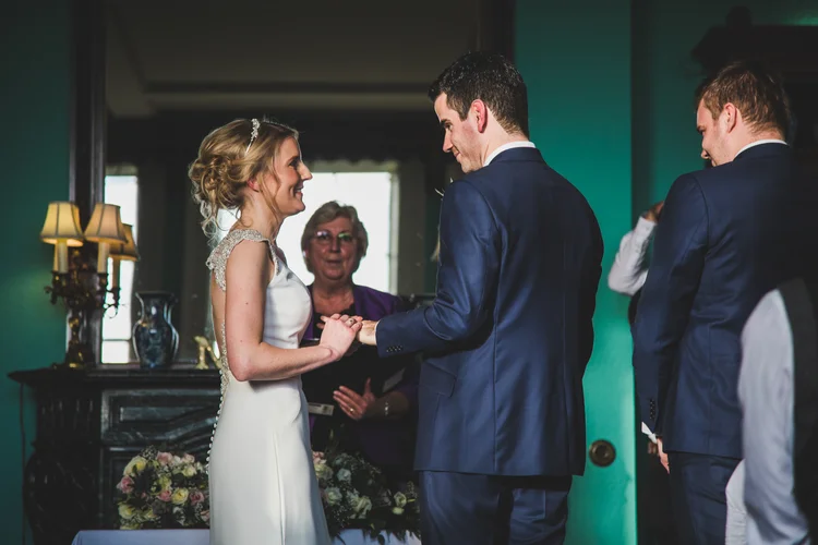 Lisa and Mike's winter wedding at Prestwold Hall, Leicestershire — photo 41 of 89