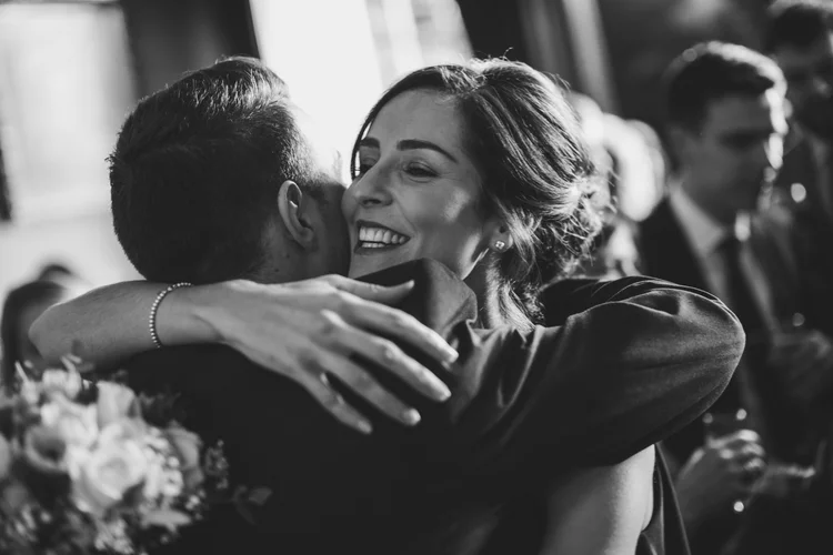 Lisa and Mike's winter wedding at Prestwold Hall, Leicestershire — photo 46 of 89