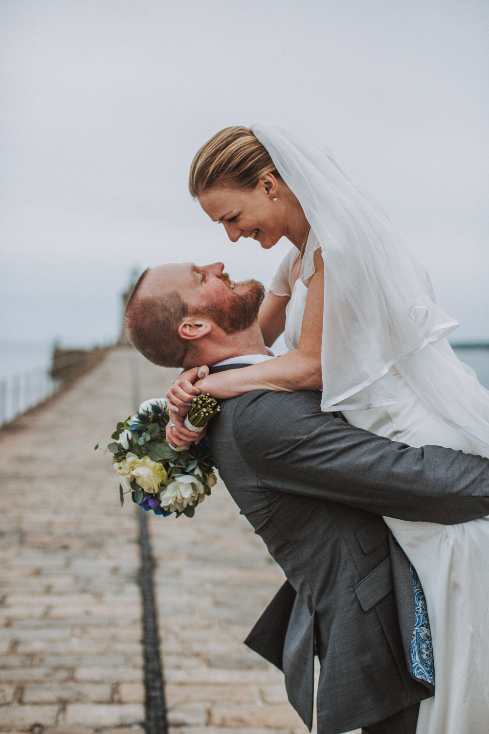 beach Guernsey wedding photographers