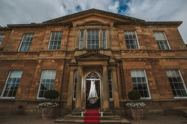 Charlotte and Scott's wedding at Bowcliffe Hall, Wetherby — photo 9 of 83