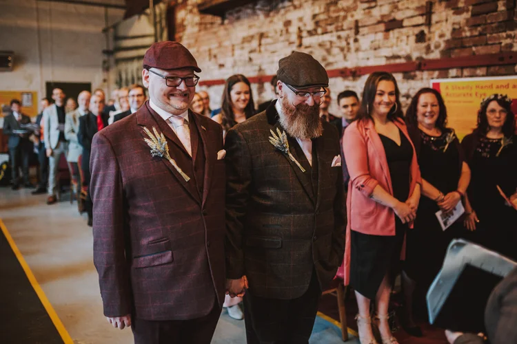 Paul and Nigel's wedding at Kelham Island Museum, Sheffield — photo 19 of 63