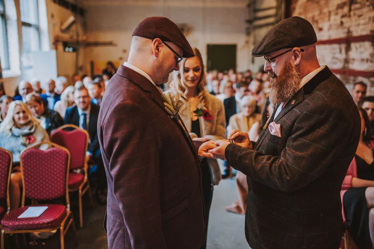 Paul and Nigel's wedding at Kelham Island Museum, Sheffield — photo 21 of 63