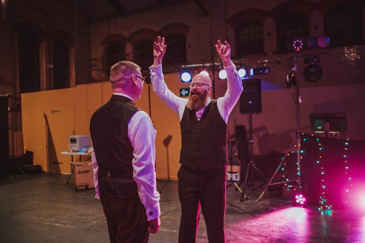 Paul and Nigel's wedding at Kelham Island Museum, Sheffield — photo 51 of 63