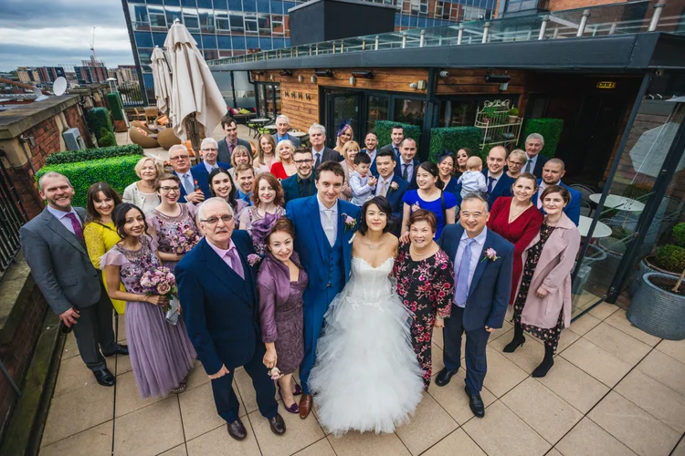 Gatty and Dean's city wedding at Great John Street Hotel, Manchester — photo 41 of 77