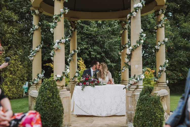 Natalie and Gary's outdoor wedding at Ringwood Hall, Chesterfield — photo 39 of 102