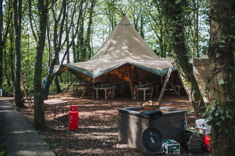 Illona and Lucy's woodland wedding at Applewood, Leeds — photo 12 of 81