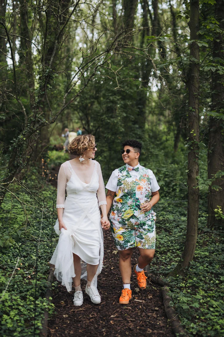 Illona and Lucy's woodland wedding at Applewood, Leeds — photo 23 of 81