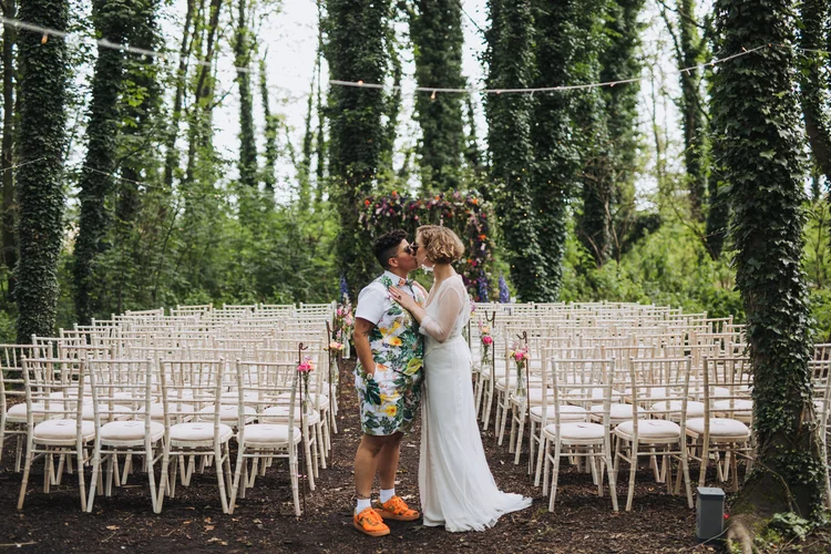 Illona and Lucy's woodland wedding at Applewood, Leeds — photo 24 of 81