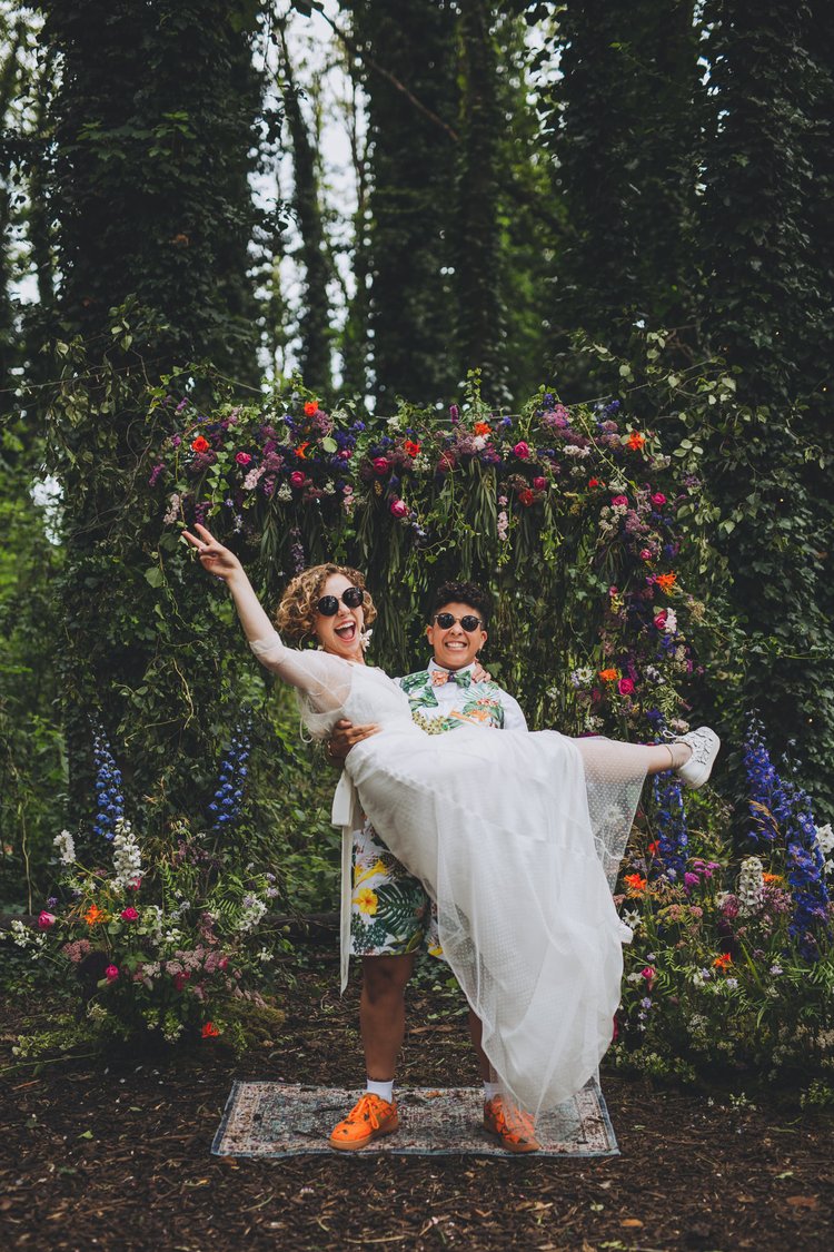 Illona and Lucy's woodland wedding at Applewood, Leeds — photo 47 of 81