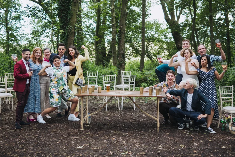 Illona and Lucy's woodland wedding at Applewood, Leeds — photo 66 of 81