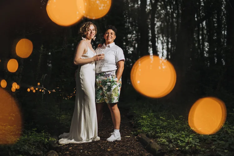 Illona and Lucy's woodland wedding at Applewood, Leeds — photo 80 of 81