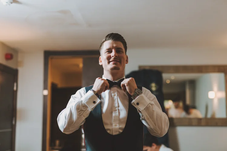 Melissa and Nick's December wedding at Northbrook Park, Farnham — photo 12 of 104