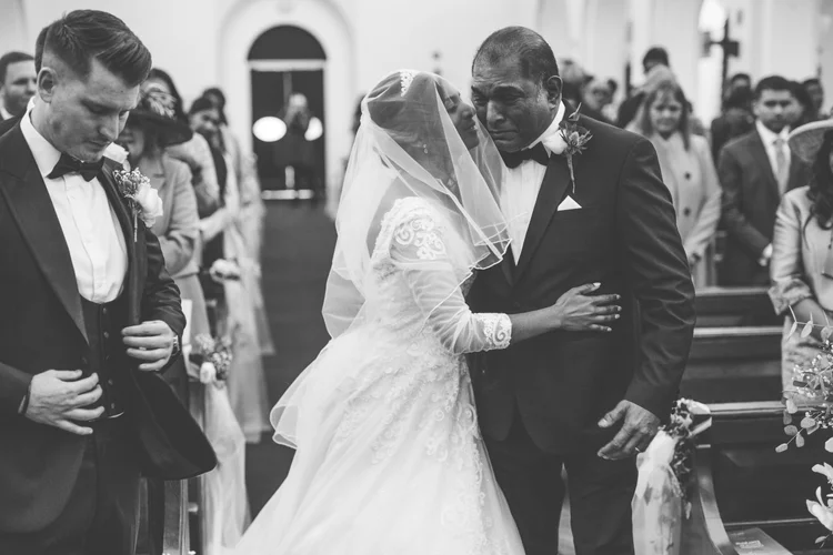 Melissa and Nick's December wedding at Northbrook Park, Farnham — photo 35 of 104
