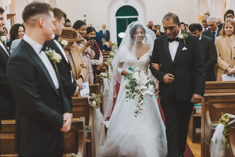 Melissa and Nick's December wedding at Northbrook Park, Farnham — photo 34 of 104