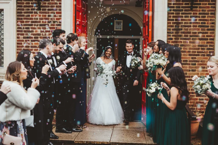 Melissa and Nick's December wedding at Northbrook Park, Farnham — photo 38 of 104