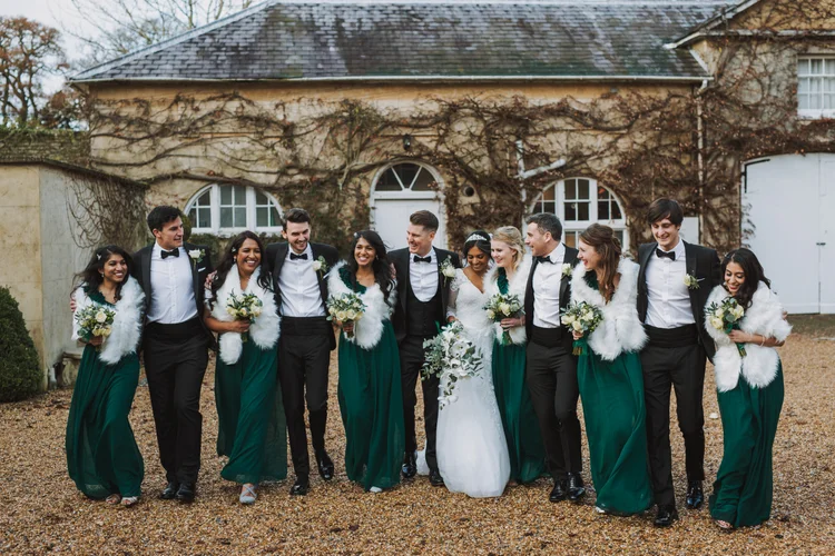 Melissa and Nick's December wedding at Northbrook Park, Farnham — photo 64 of 104